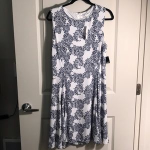 White and blue dress